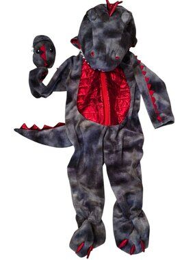 Toddler Dinosaur Costume 3T Gray Red Plush Full Body Ministry Of Rascals